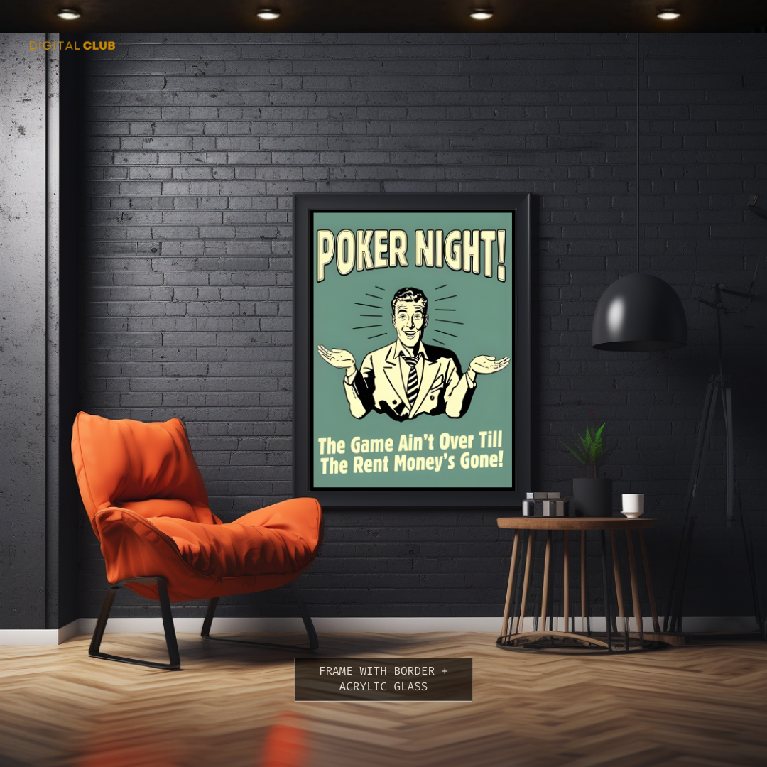 Poker Night Casino Premium Wall Art