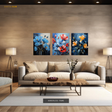 Flower Artwork - 3 Panel Wall Art