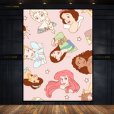 Disney Princess - Seamless Pattern - Premium Wall Art