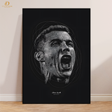 Cristiano Ronaldo - B&W Artwork - Premium Wall Art