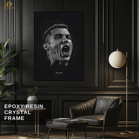 Cristiano Ronaldo - B&W Artwork - Premium Wall Art