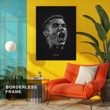 Cristiano Ronaldo - B&W Artwork - Premium Wall Art