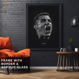 Cristiano Ronaldo - B&W Artwork - Premium Wall Art