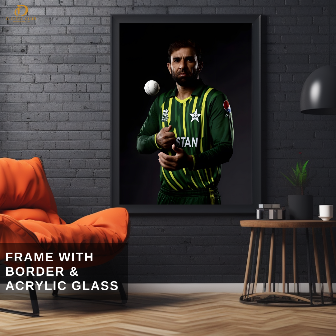 Iftikhar Ahmed - Cricket - Premium Wall Art