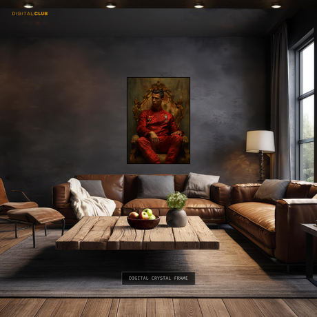 Cristiano Ronaldo on a Throne Premium Wall Art