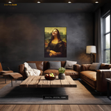 Mr Bean as Mona Lisa Premium Wall Art