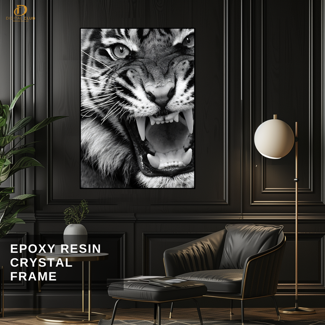 Tiger - B&W Artwork - Premium Wall Art