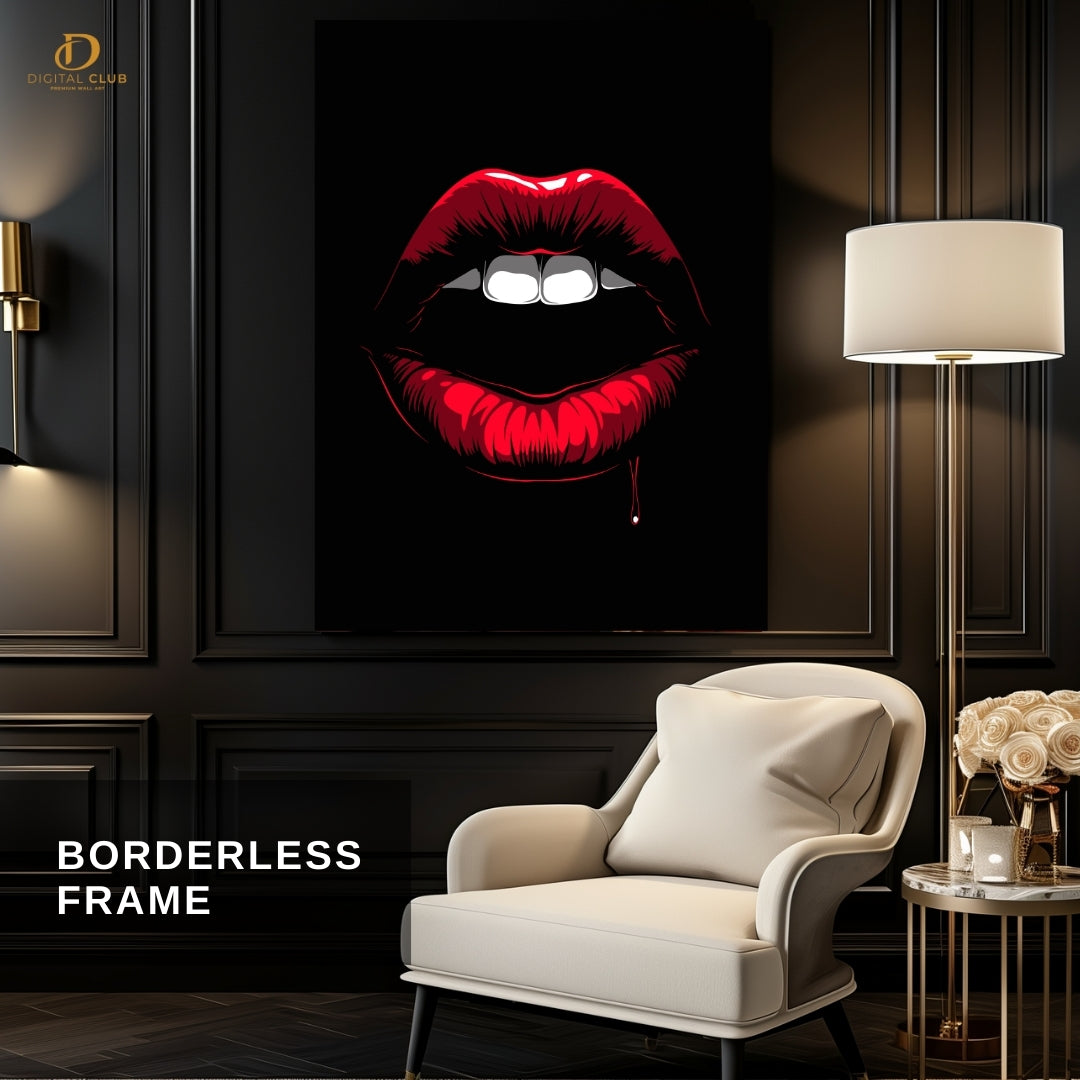 Red Lips Artwork- Premium Wall Art