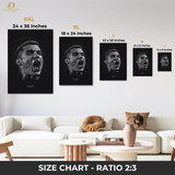 Cristiano Ronaldo - B&W Artwork - Premium Wall Art