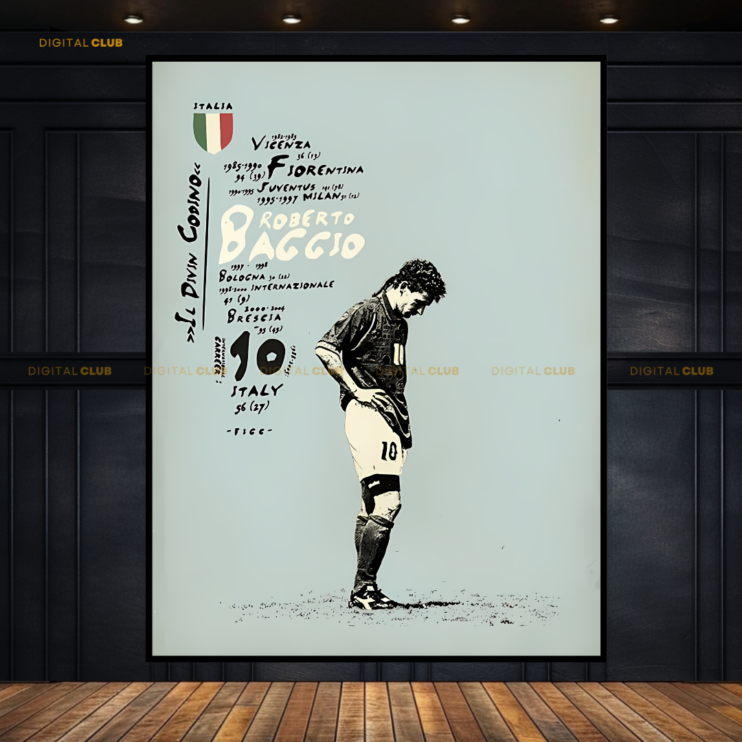 Roberto Baggio - Football - Premium Wall Art