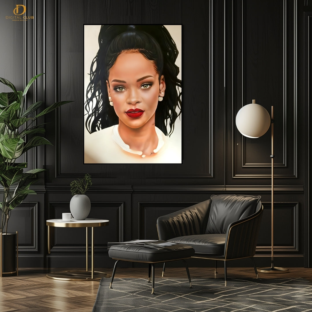 Rihanna 1 - Music Artist - Premium Wall Art