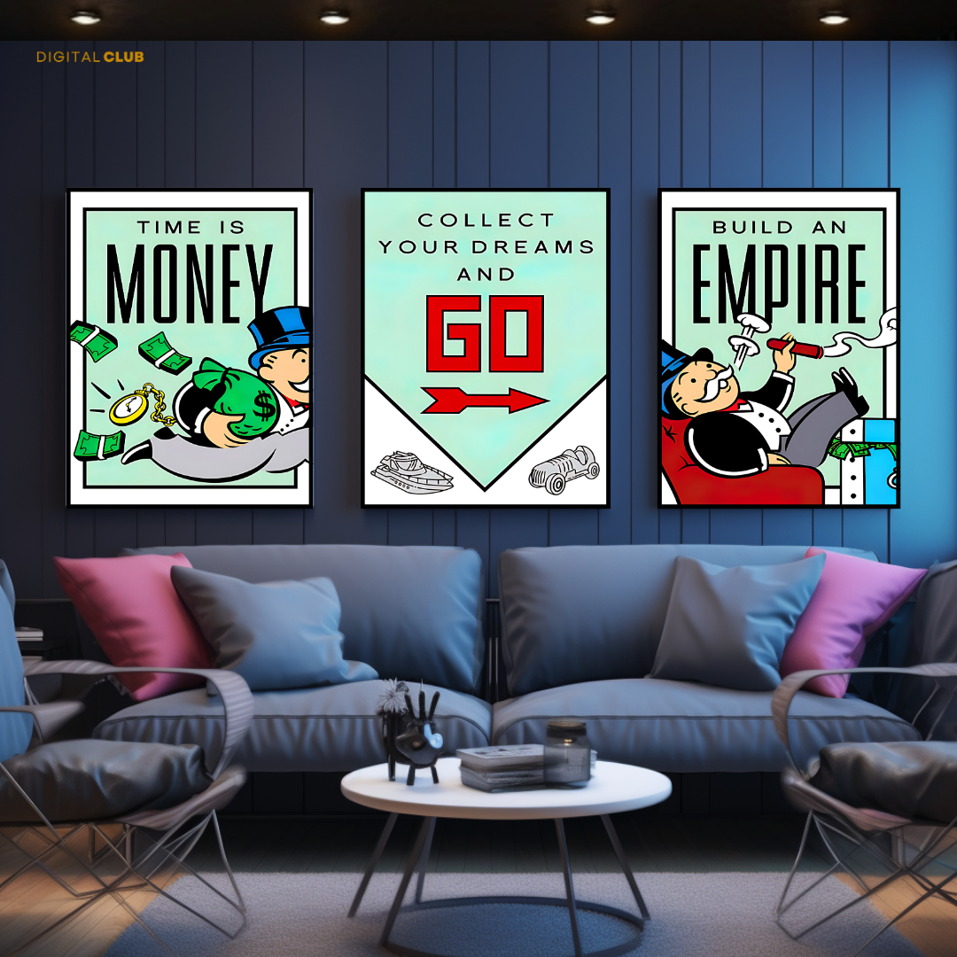 Monopoly Quote Artwork 1 - 3 Panel Wall Art