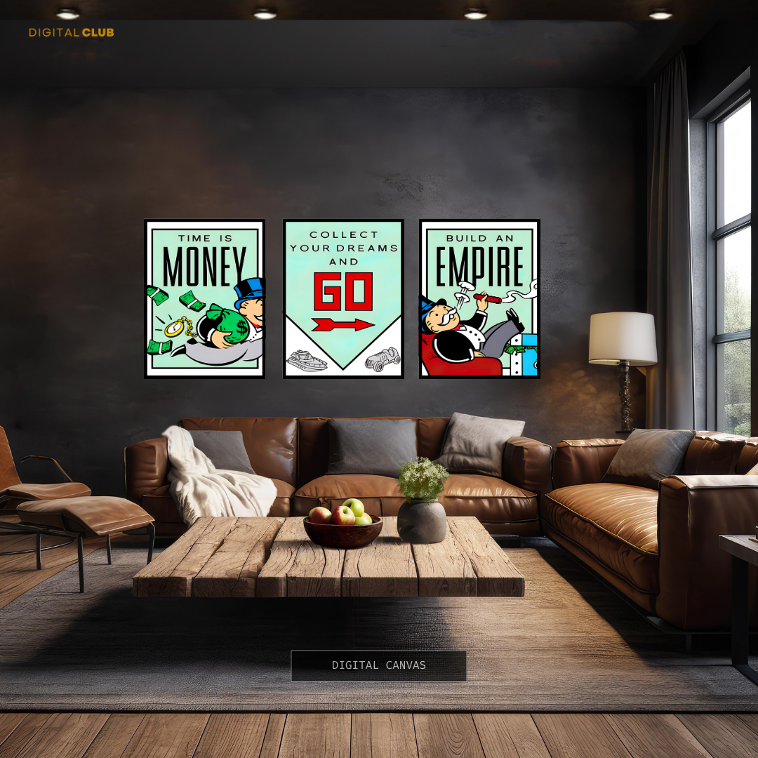 Monopoly Quote Artwork 1 - 3 Panel Wall Art