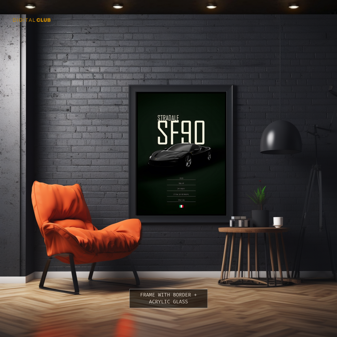 Ferrari SF90 Stradale - Artwork  - Premium Wall Art