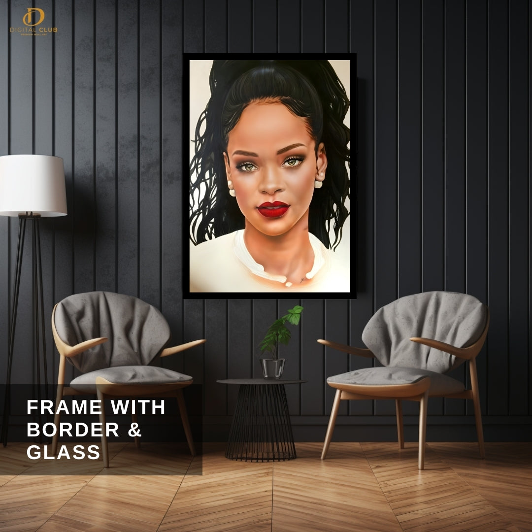 Rihanna 1 - Music Artist - Premium Wall Art