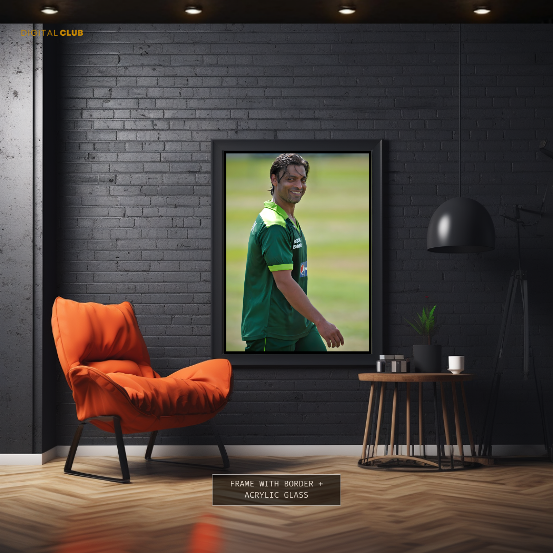 Shoaib Akhtar Pakistan Cricket Premium Wall Art