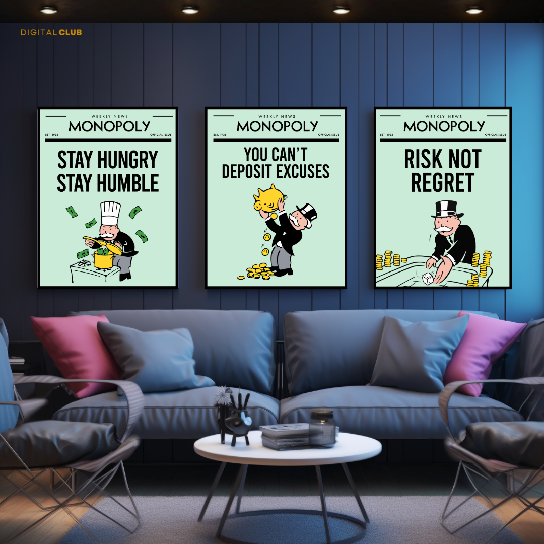 Monopoly Quote Artwork 2 - 3 Panel Wall Art