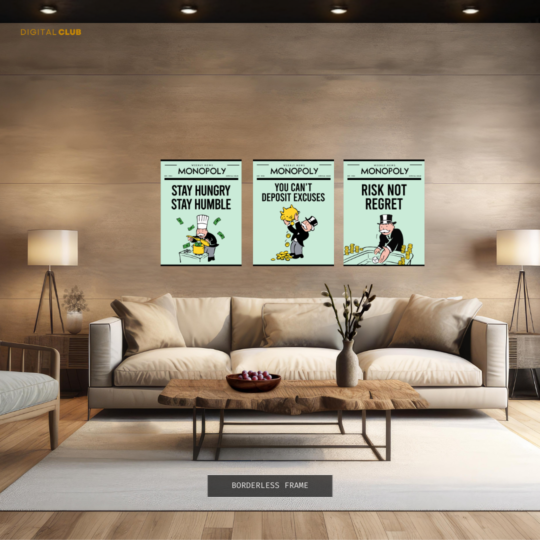 Monopoly Quote Artwork 2 - 3 Panel Wall Art