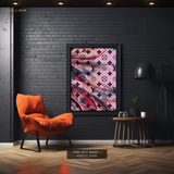 LV Pattern Pink Premium Wall Art