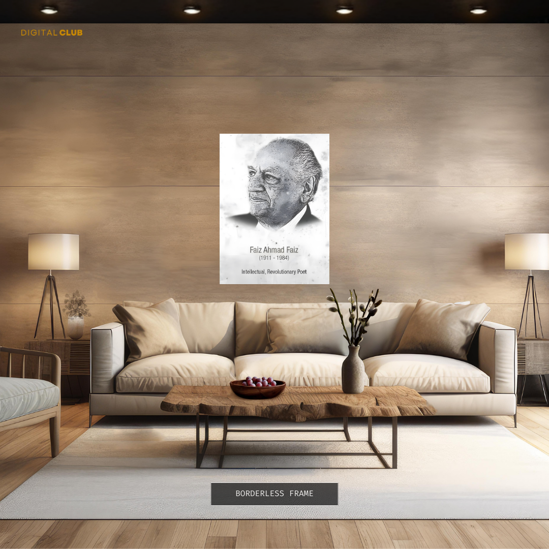 Faiz Ahmed Faiz Poet Pakistan Premium Wall Art