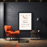 Night DUA Islam Kids Nursery Educational Premium Wall Art