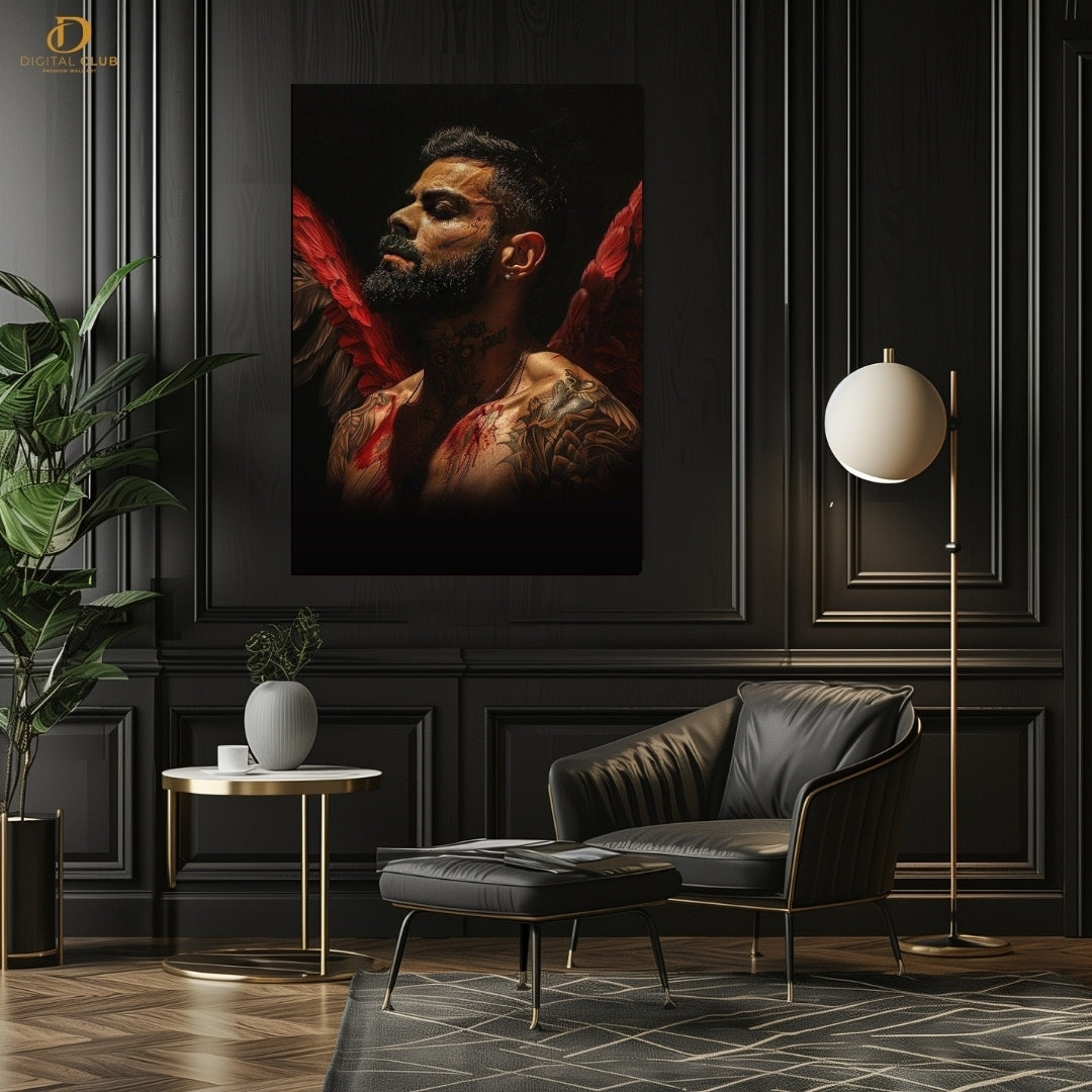 Devil Virat Kholi - Cricket - Premium Wall Art