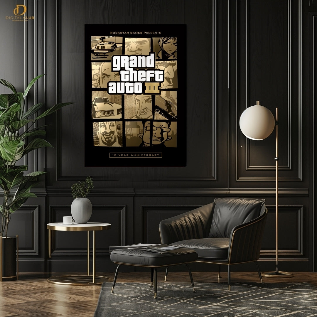 GTA 3 - Gaming -Premium Wall Art