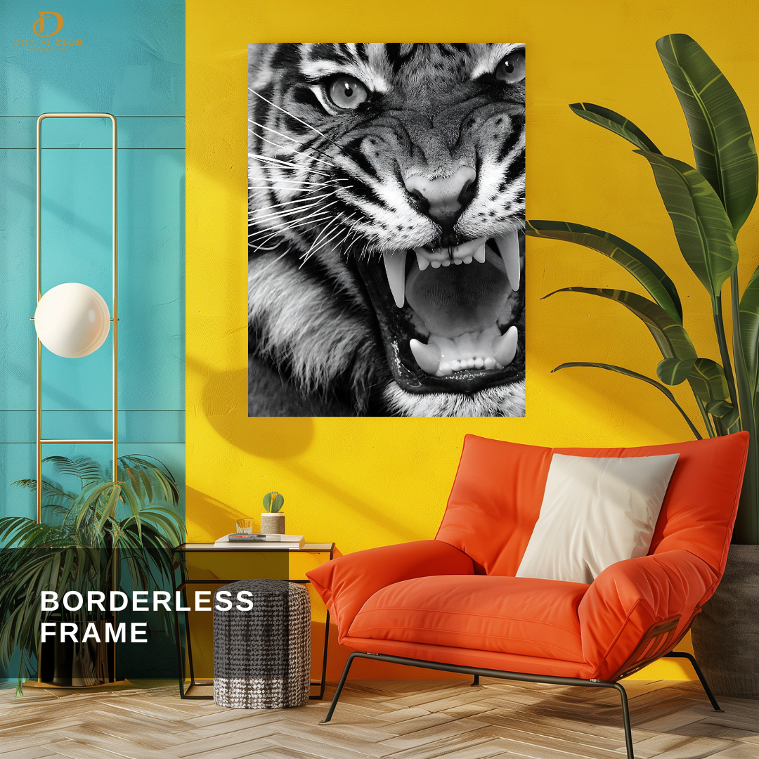 Tiger - B&W Artwork - Premium Wall Art