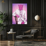 Pink Cat Artwork- Premium Wall Art