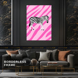 Zebra - Pink - Premium Wall Art