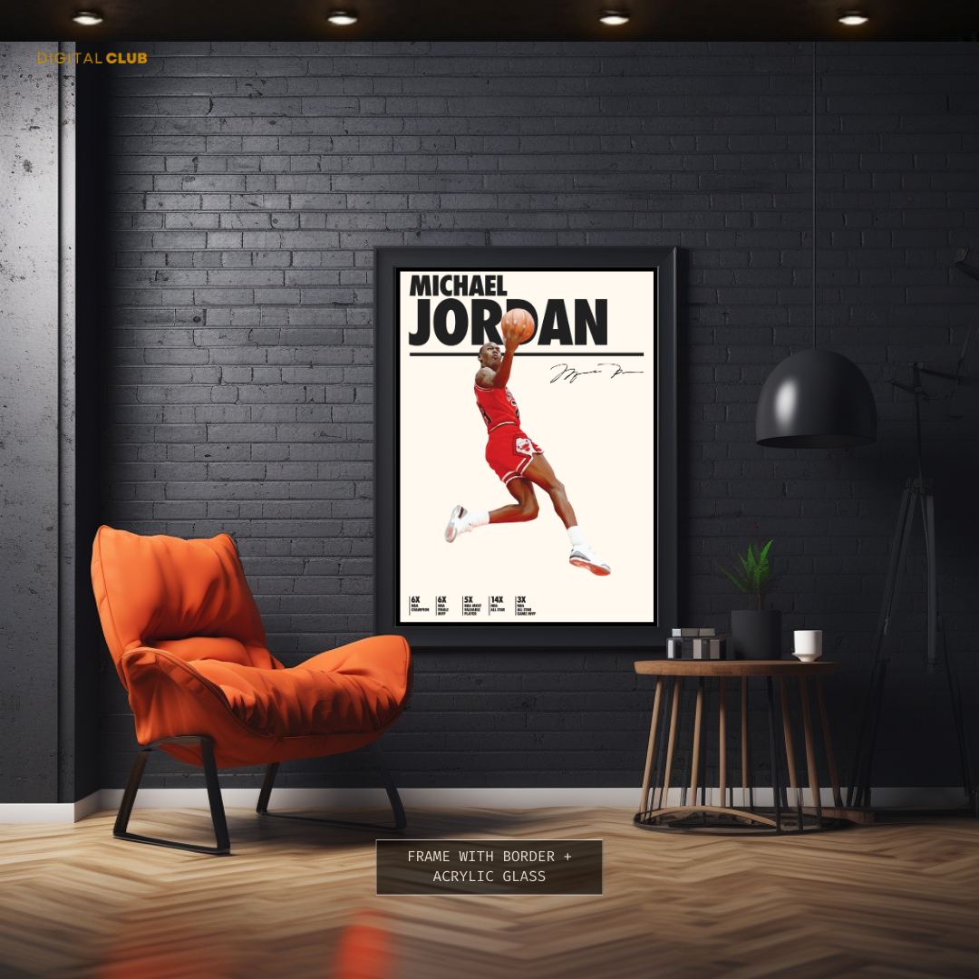 Michael Jordan Signed Artwork - Premium Wall Art