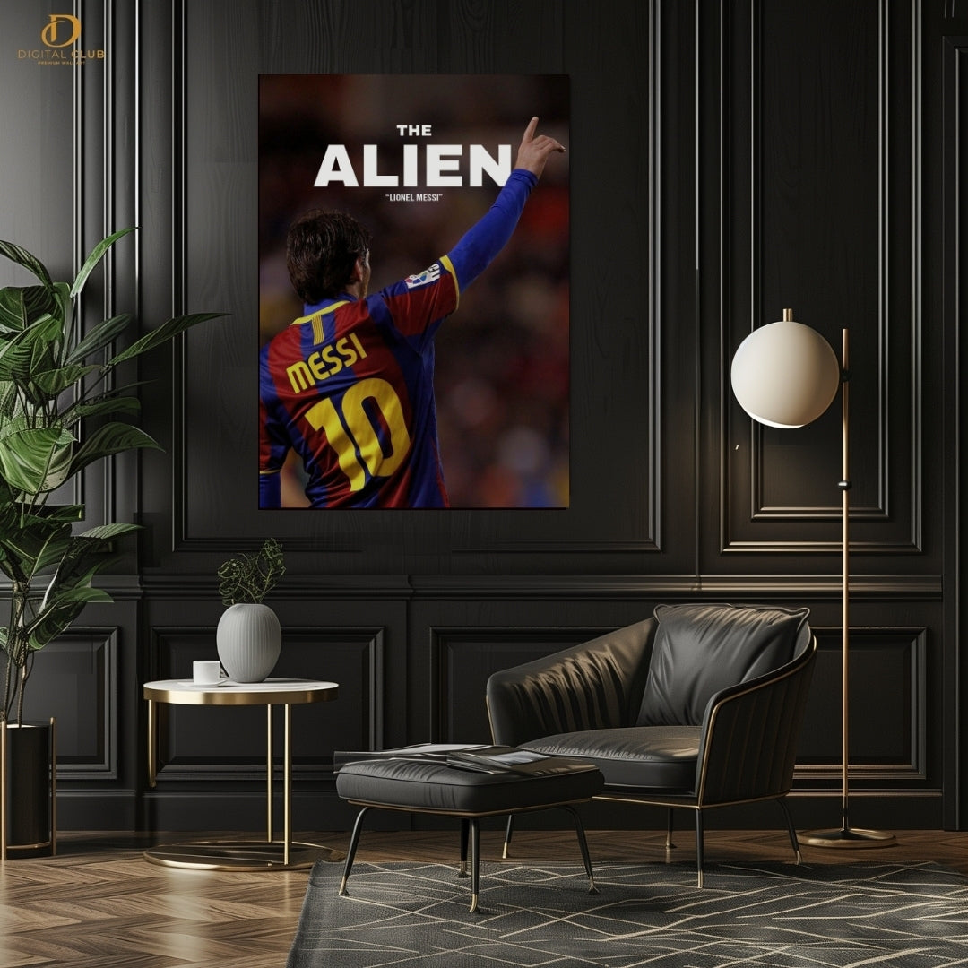 Messi The Alien - Football - Premium Wall Art