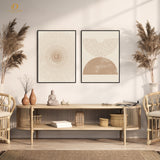 Minimalistic BOHO Style Artwork - 2 Panel Wall Art