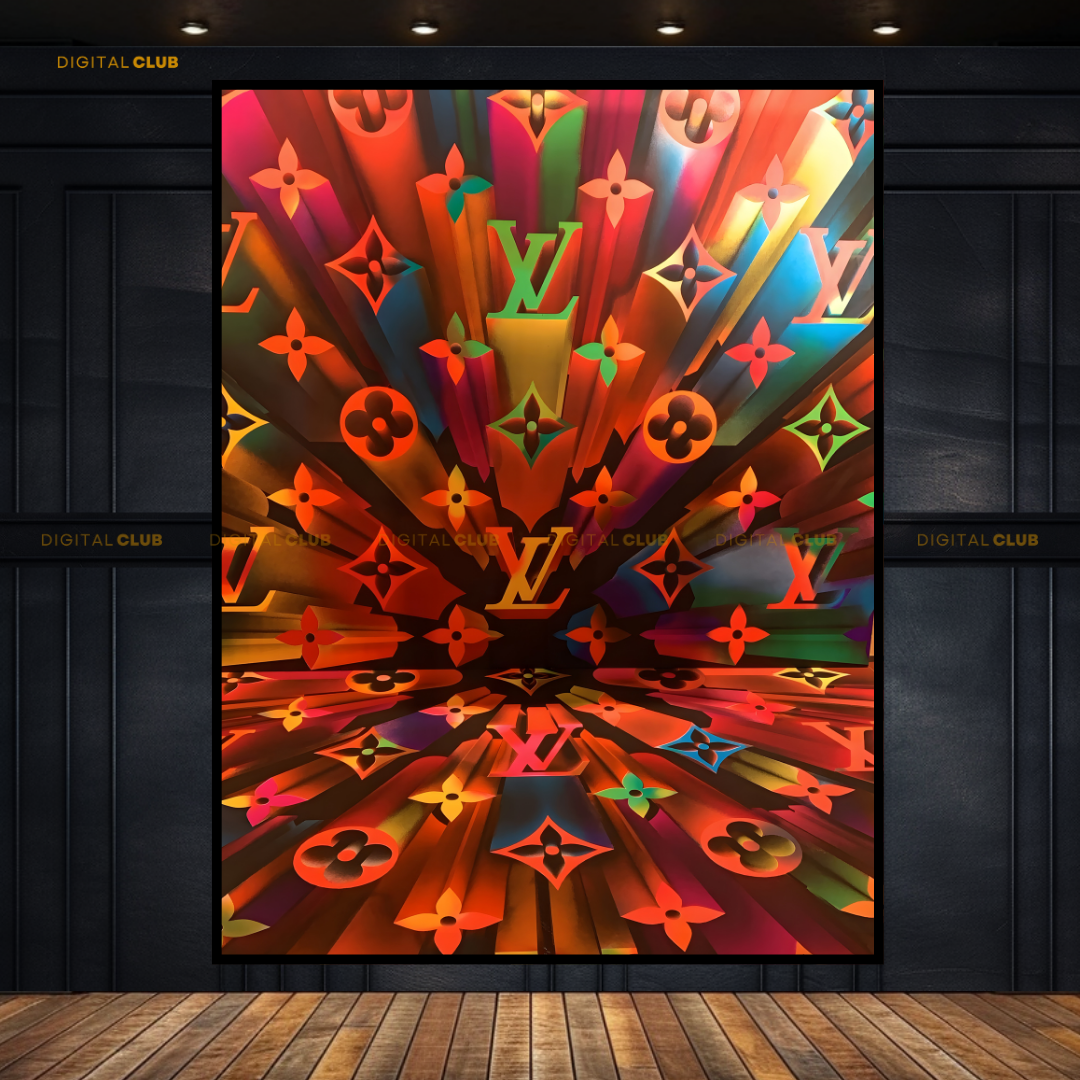 LV Pattern Red Premium Wall Art