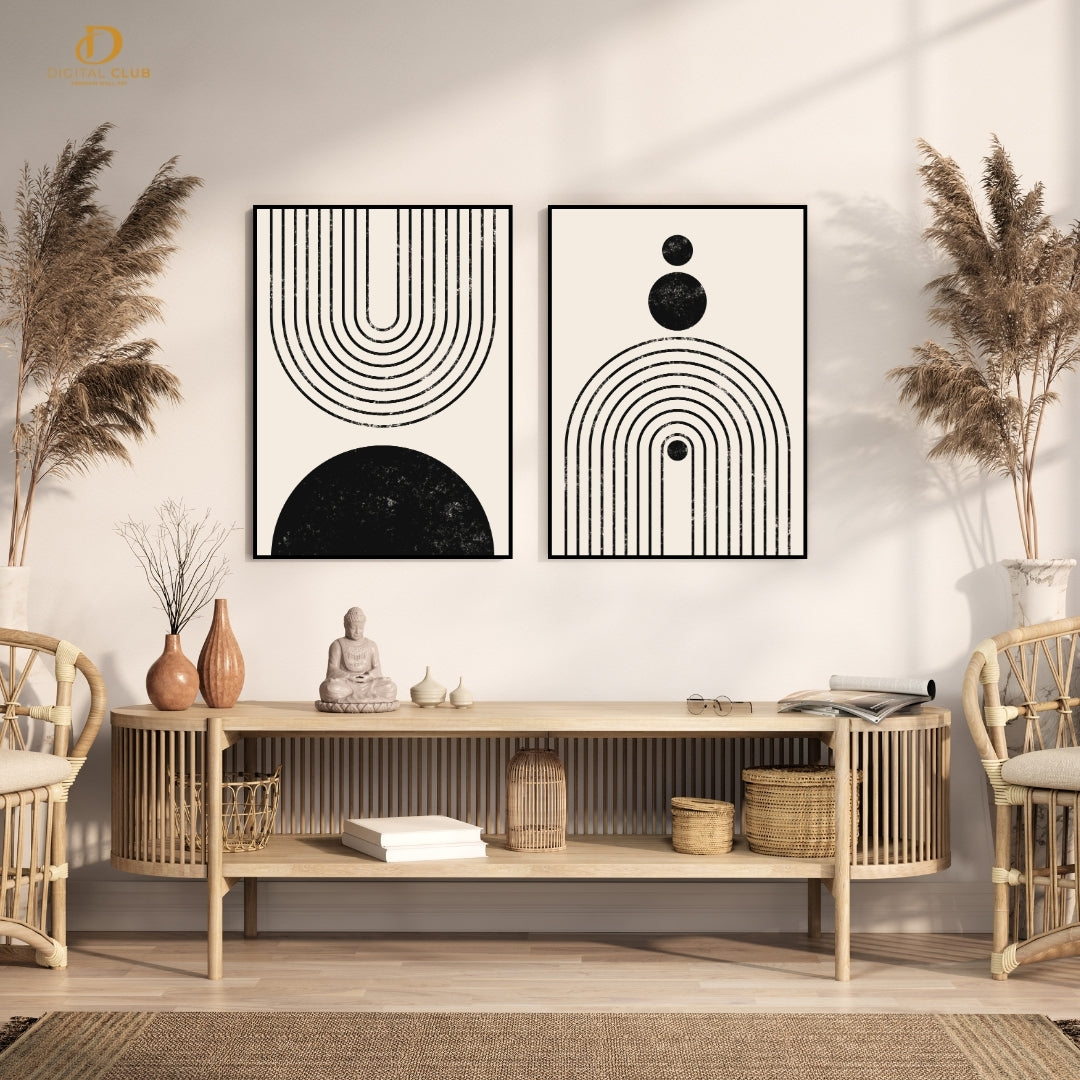 Minimalistic BOHO Style Artwork 1 - 2 Panel Wall Art