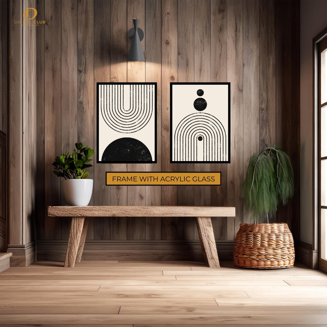 Minimalistic BOHO Style Artwork 1 - 2 Panel Wall Art