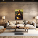 Mr Bean as Mona Lisa Premium Wall Art