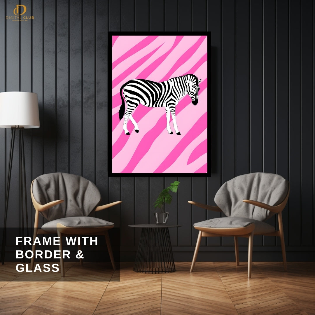 Zebra - Pink - Premium Wall Art