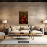 Cristiano Ronaldo on a Throne Premium Wall Art