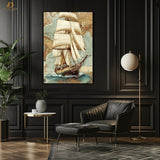 Pirate Boat - Vintage - Premium Wall Art