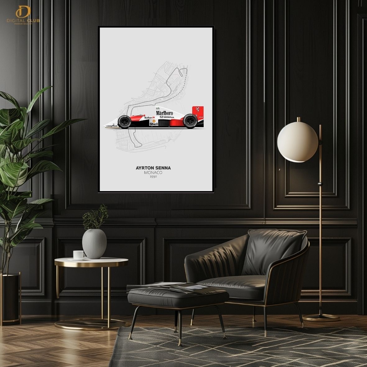 Ayrton Senna - F1 Car - Premium Wall Art