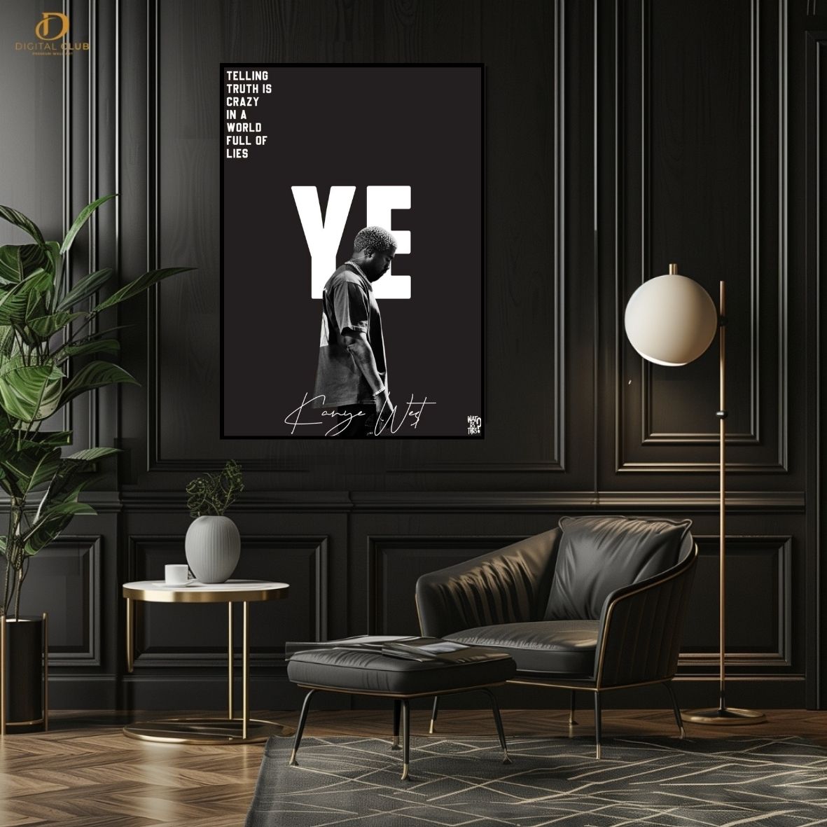 Kanye West Signed  - Music Artist - Premium Wall Art