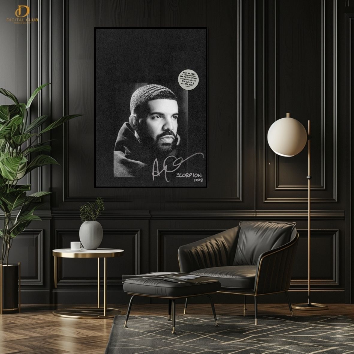 Drake Graham- Scorpion Album  - Music Artist - Premium Wall Art