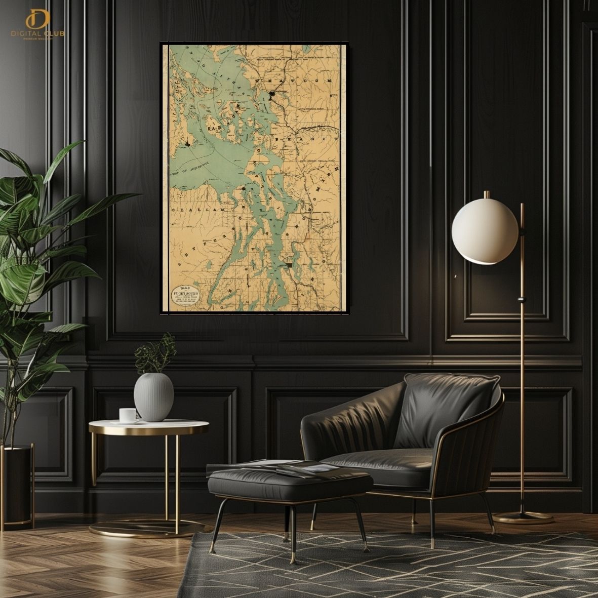 Map 3 - Vintage- Premium Wall Art