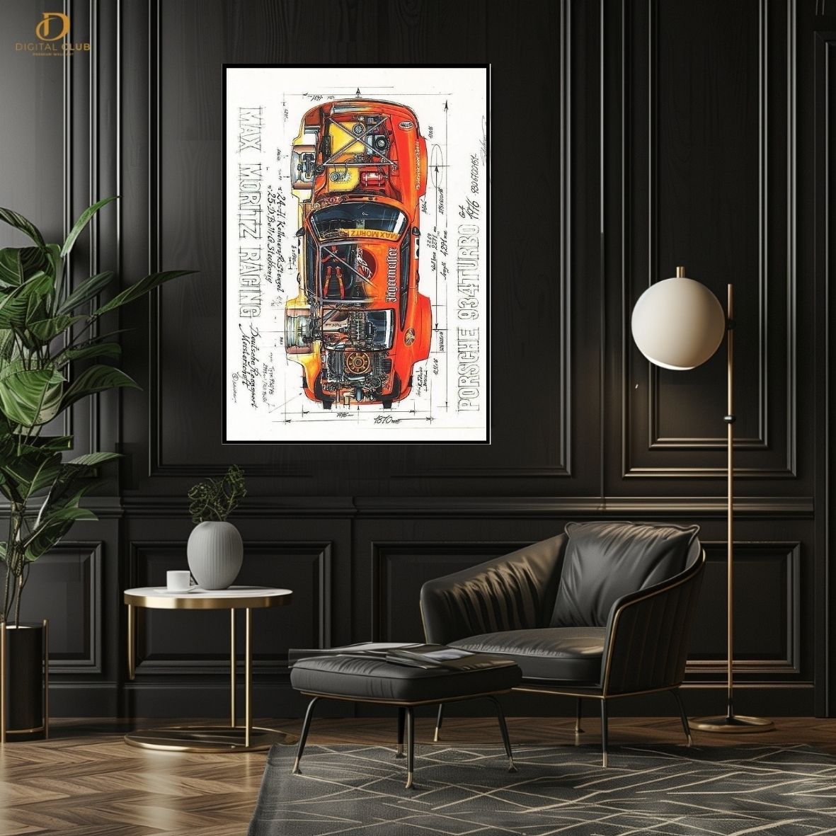 Porsche 934 Turbo- Car- Premium Wall Art - Art Digital Club