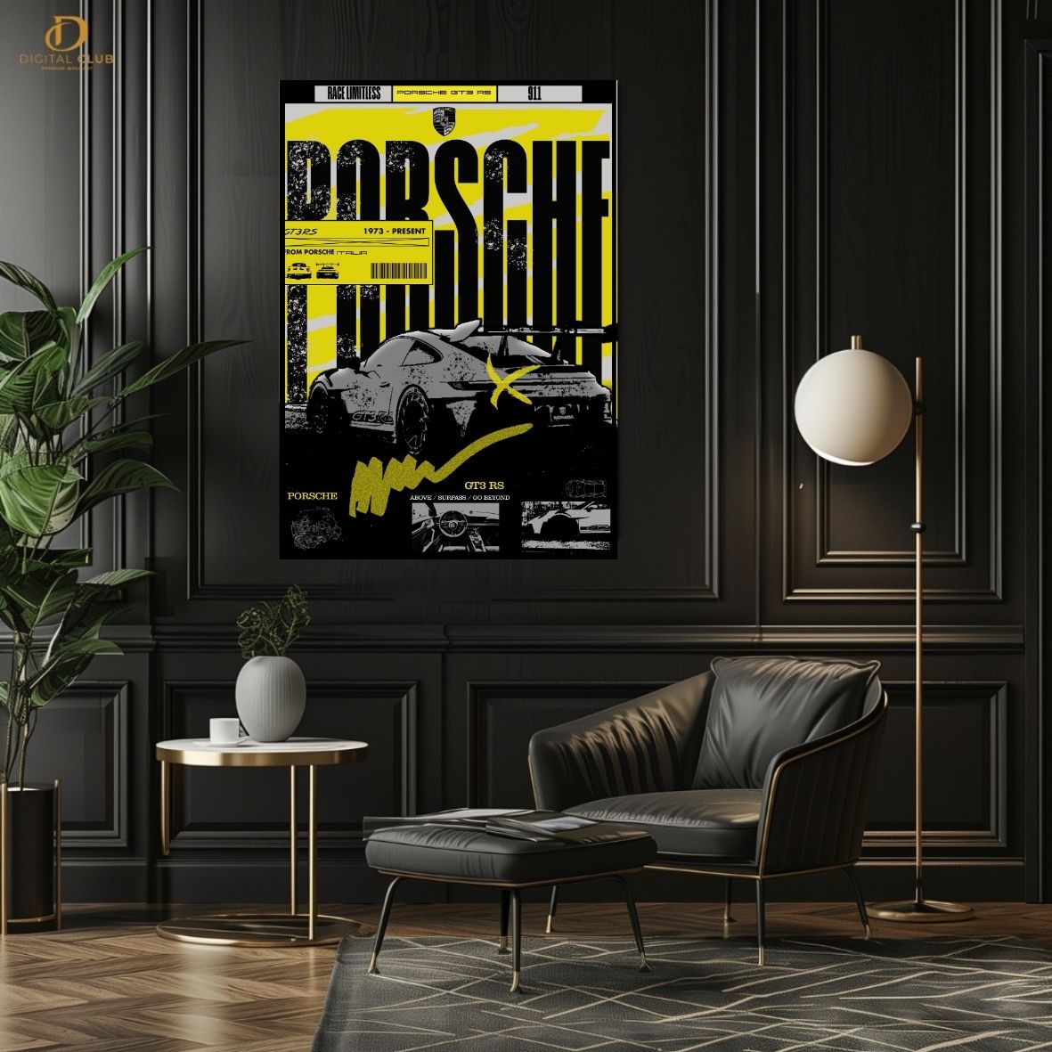 Porsche Graphic - Cars - Premium Wall Art