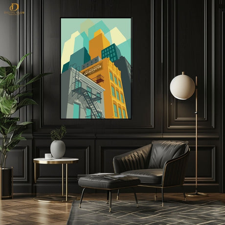 Building Artwork- Pop art- Premium Wall Art - Art Digital Club