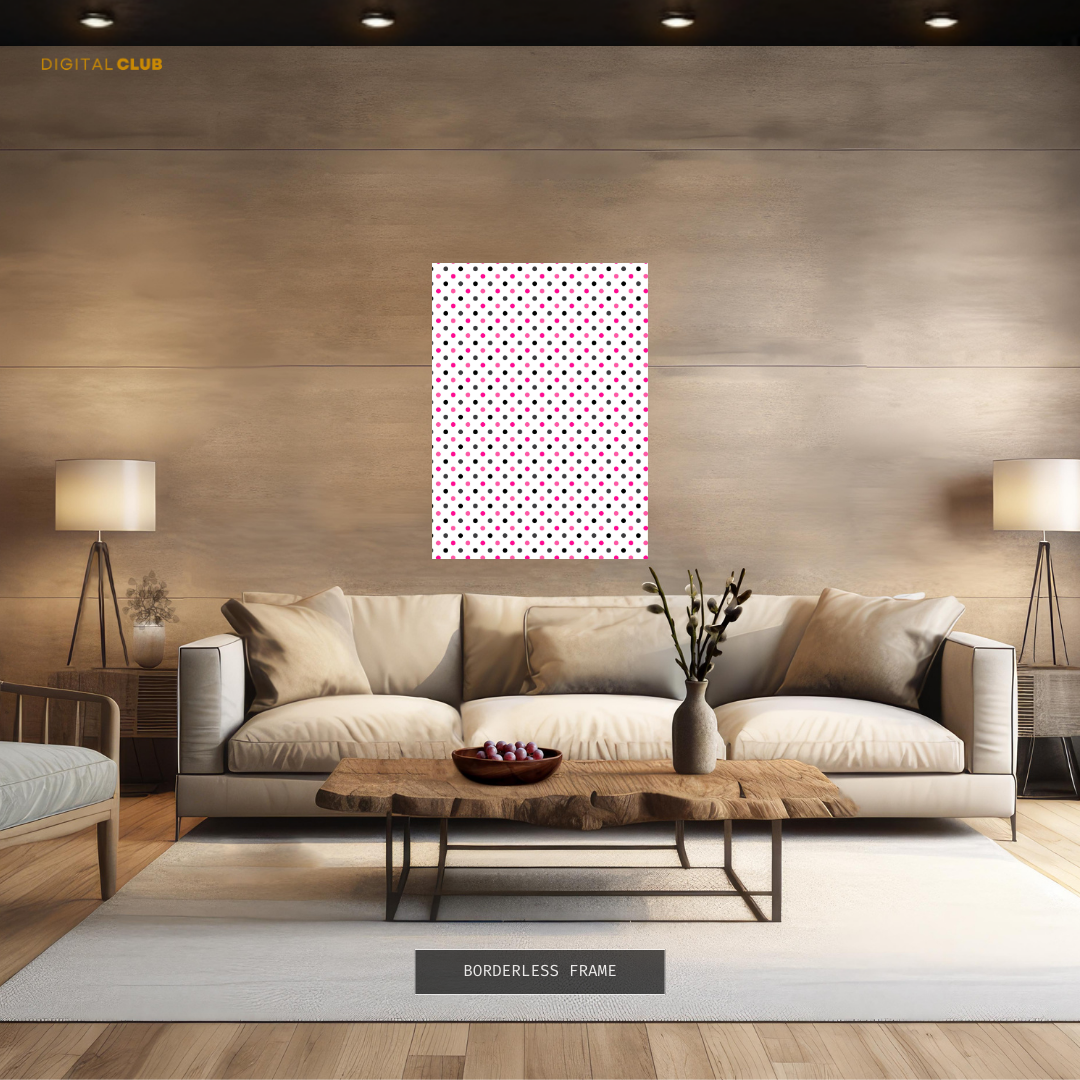 Pink & Black Polka Dots - Seamless Pattern - Premium Wall Art