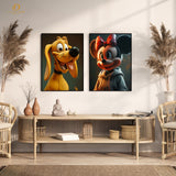 Minnie x Pluto Disney Artwork - 2 Panel Wall Art