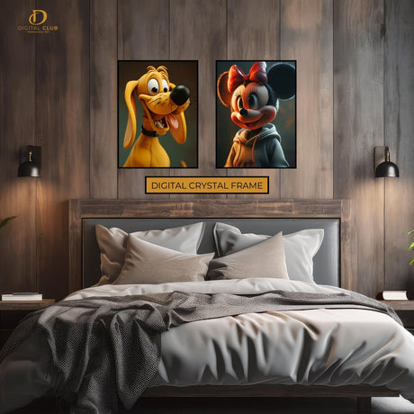 Minnie x Pluto Disney Artwork - 2 Panel Wall Art